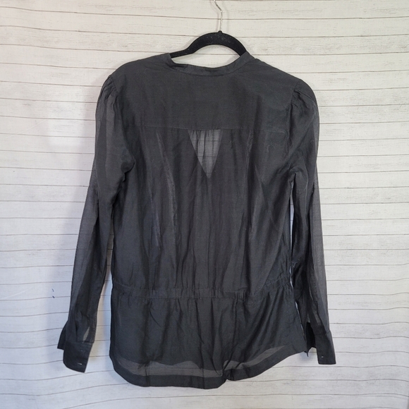 BEBE SHEER LONG SLEEVE BLACK SHIRT, SZ MEDIUM - Picture 6 of 10